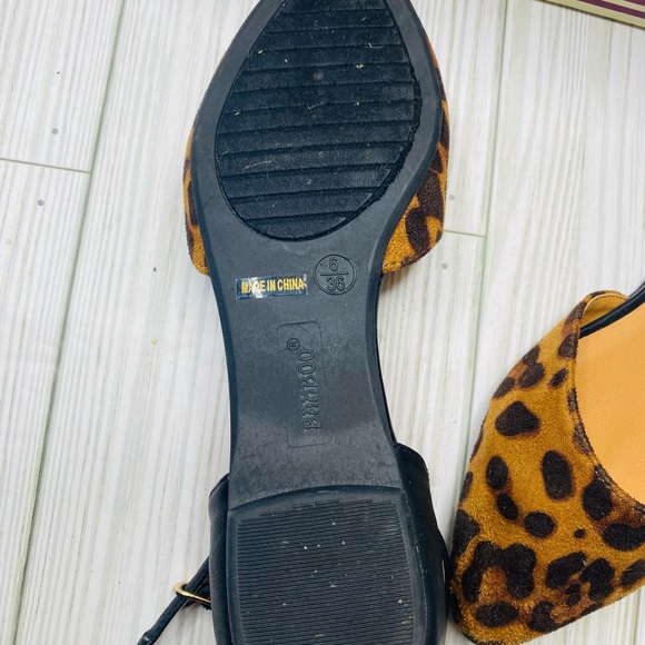 Bamboo Object 12 Leopard Print D'Orsay Pointed Flats - Picture 4 of 7